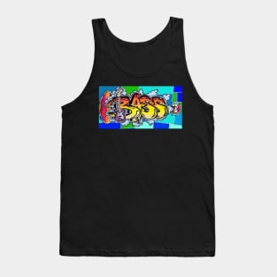 bass sticker blue 24 Tank Top